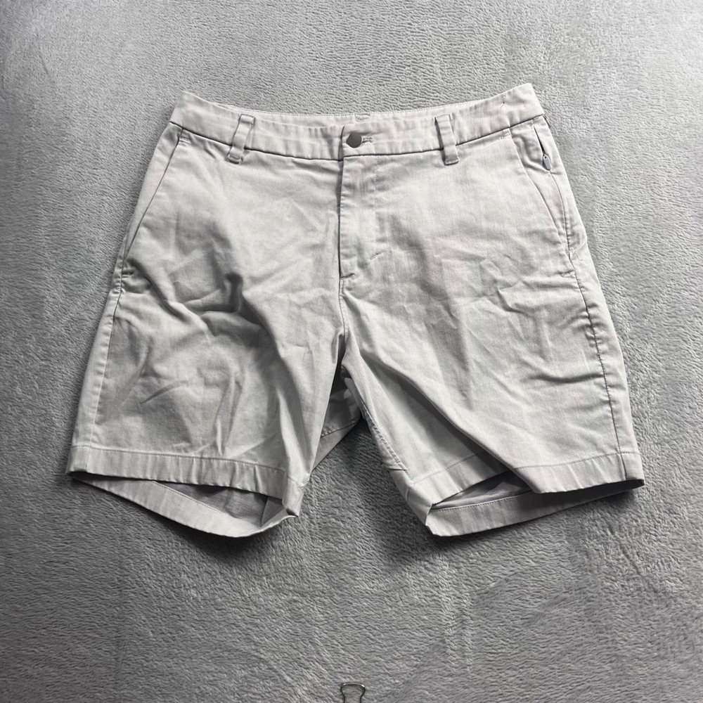 Lululemon Commission Short 7 Men 31 Light Gray Cotton Blend Stretch LM7AUDS